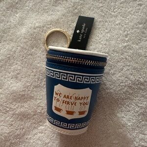 Kate Spade Coffee Break Coin Purse Keychain NWT SOLD OUT HTF